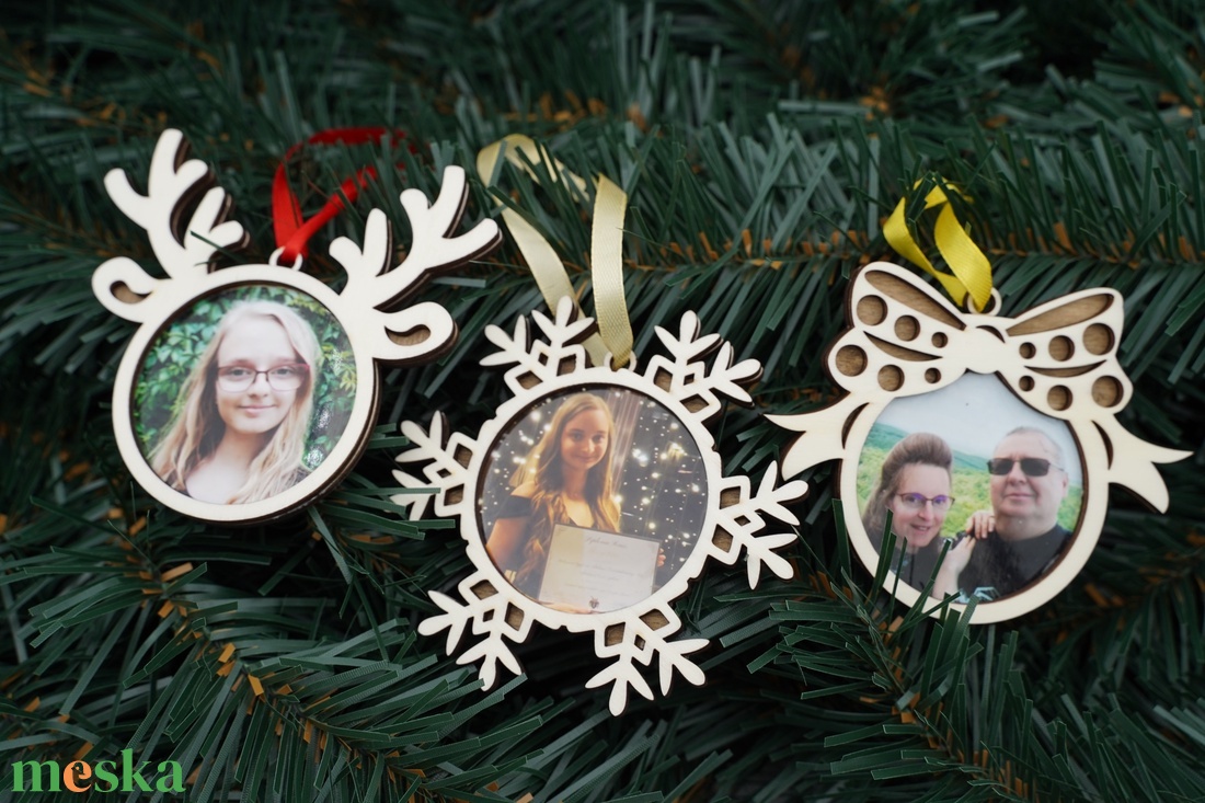 Különleges képes/fényképes fa karácsonyfadísz - karácsony - karácsonyi lakásdekoráció - karácsonyfadíszek - Meska.hu