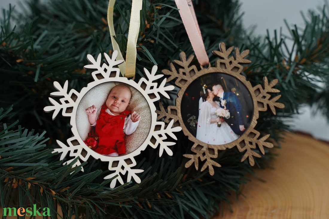 Különleges képes/fényképes fa karácsonyfadísz - karácsony - karácsonyi lakásdekoráció - karácsonyfadíszek - Meska.hu