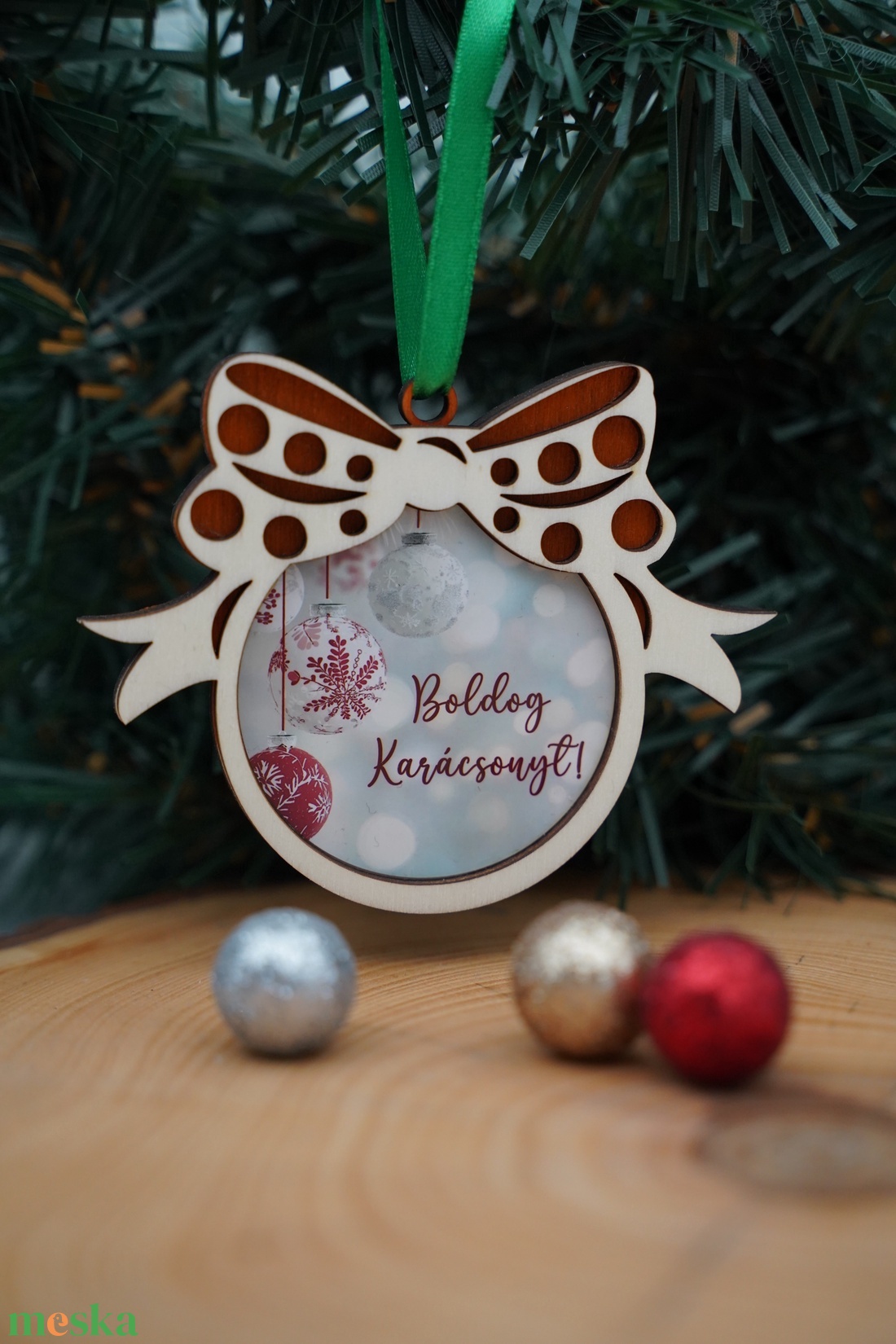 Különleges képes/fényképes fa karácsonyfadísz - karácsony - karácsonyi lakásdekoráció - karácsonyfadíszek - Meska.hu