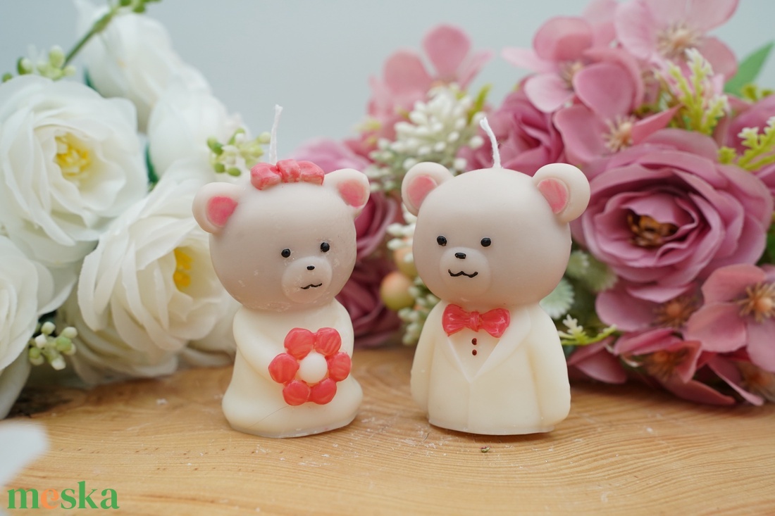 Elefánt/maci ifjú pár - illatos gyertya, akár valentin napra vagy  esküvői köszönőajándéknak is - esküvő - emlék & ajándék - köszönőajándék - Meska.hu