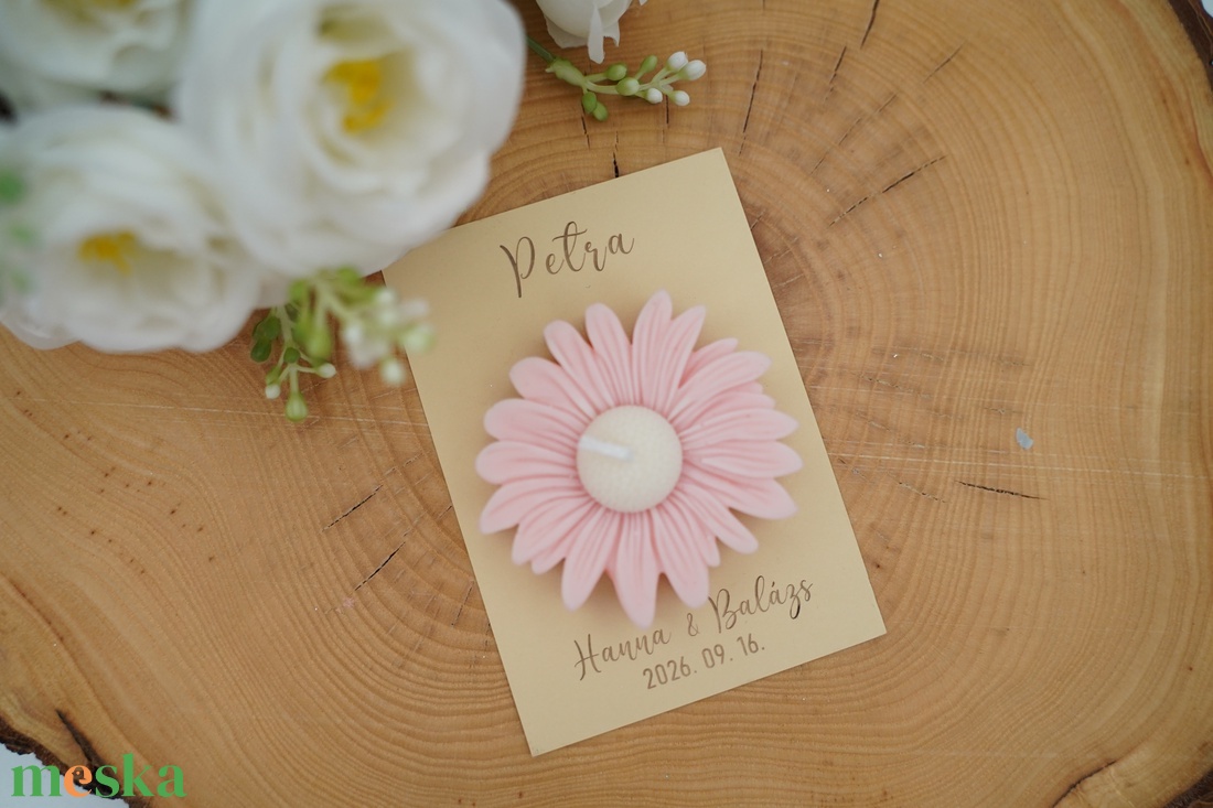 Gerbera Illatgyertya - esküvői köszönőajándék - esküvő - emlék & ajándék - köszönőajándék - Meska.hu