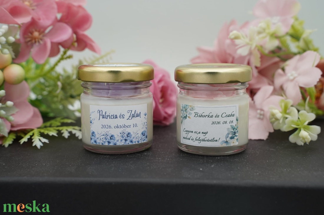 Illatgyertya mini üvegben, téglalap alakú marticával, köszönőajándék - kellékek & szerszámok - díszíthető tárgyak - üveg - Meska.hu