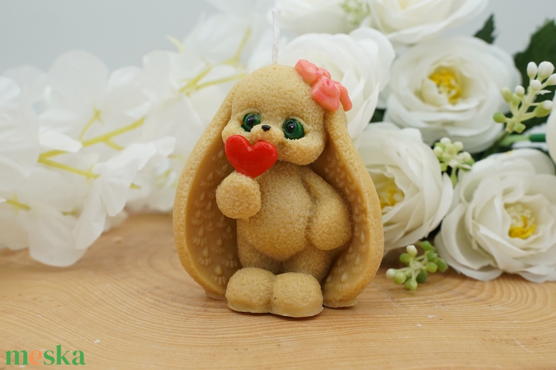 Vidám nyuszis illatgyertyák, szójaviasz illatgyertya Húsvétra - kellékek & szerszámok - dekorációs kellékek - dekorációs gyertya - Meska.hu