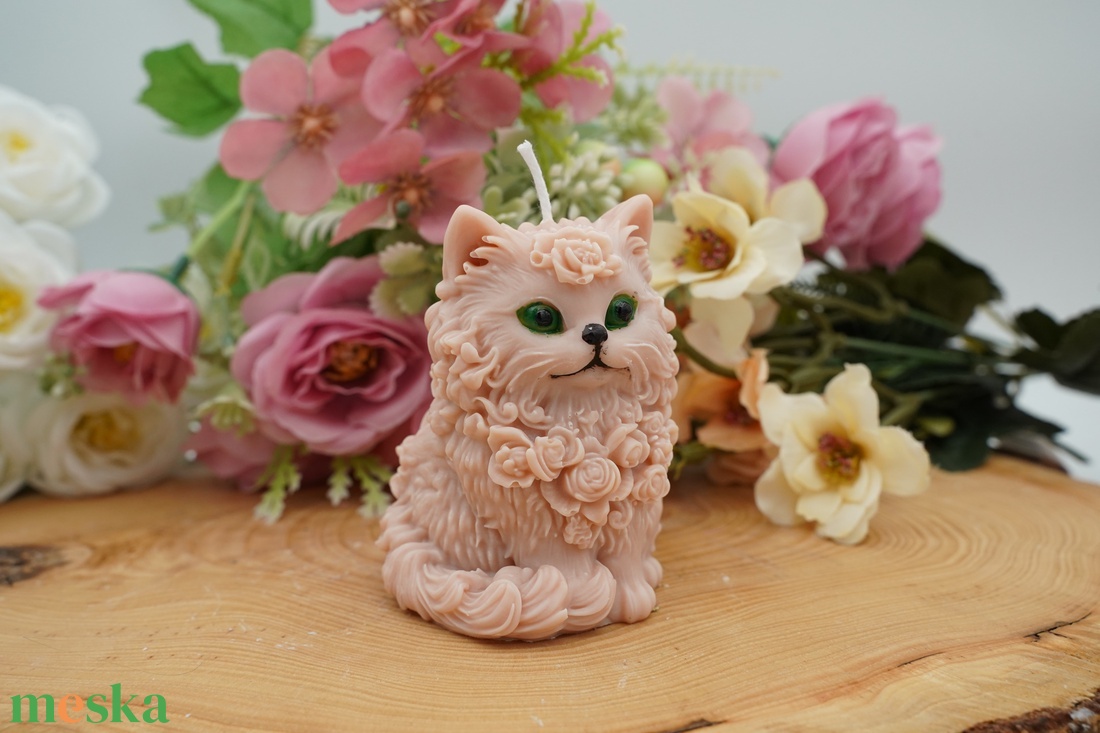 Bájos cica illatgyertya - otthon & életmód - gyertya, illat, aroma - gyertya - Meska.hu