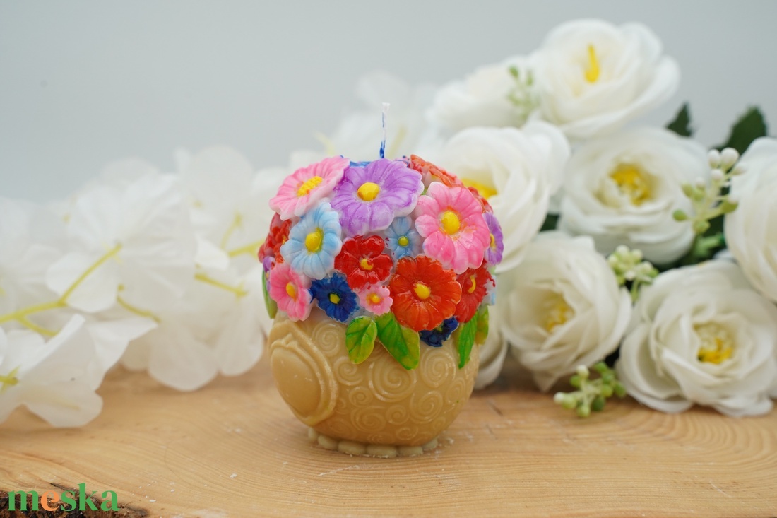Tavaszi gyertyacsodák, virágos illatgyertyák - kellékek & szerszámok - dekorációs kellékek - dekorációs gyertya - Meska.hu
