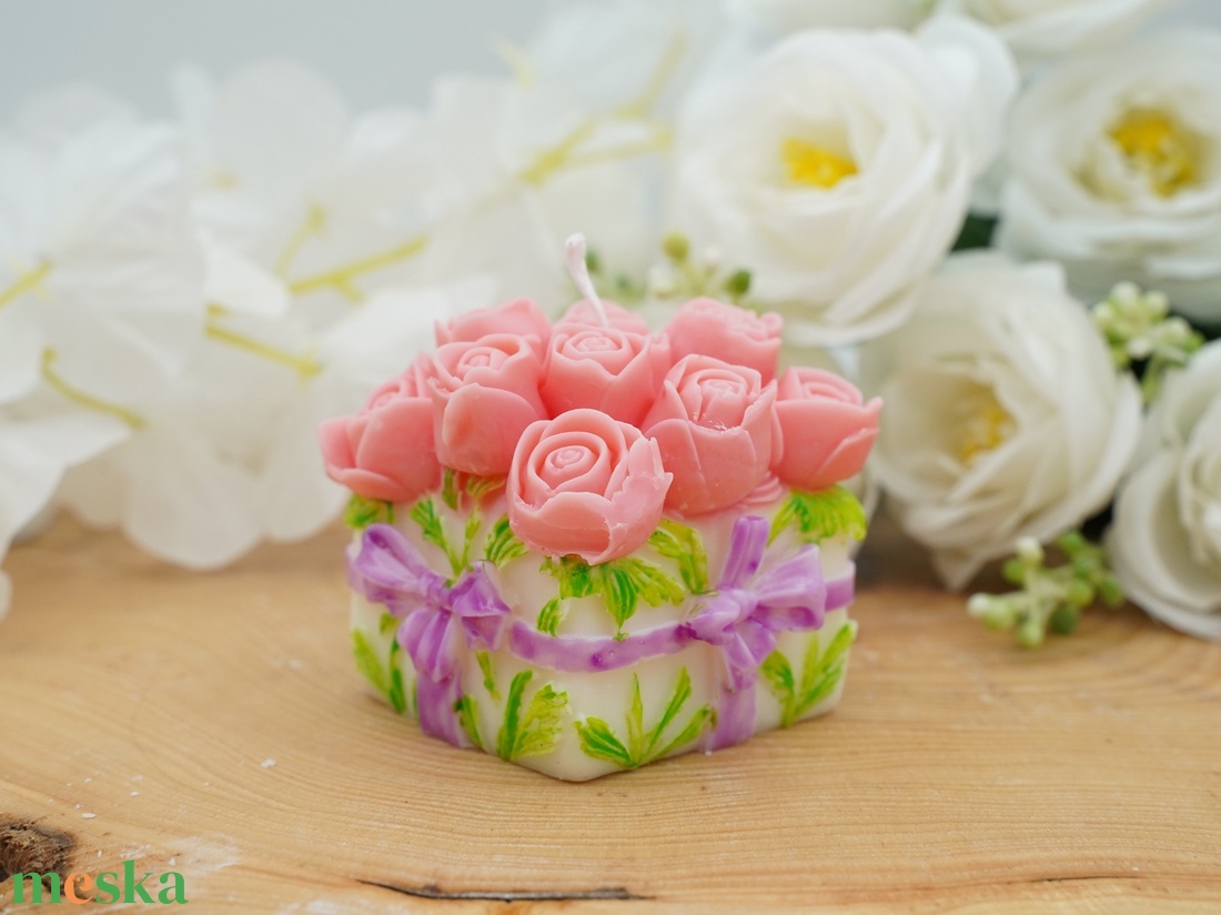 Rózsás illatgyertyák � kézzel festett, szójaviasz dekor gyertya - otthon & életmód - gyertya, illat, aroma - gyertya - Meska.hu