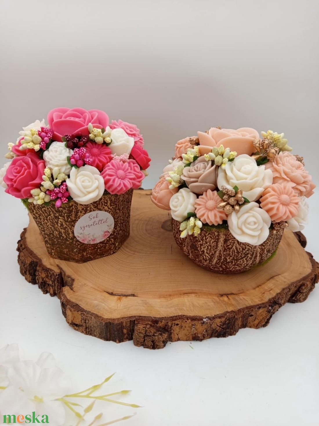 Exkluzív illatos gyertyavirág kaspóban � egyedi, különleges ajándék - esküvő - emlék & ajándék - szülőköszöntő ajándék - Meska.hu