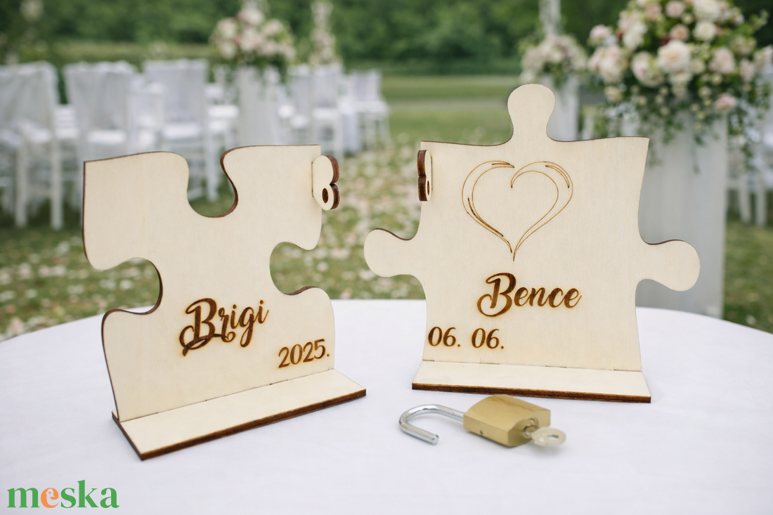 Puzzle lakatceremónia szett talppal - esküvő - emlék & ajándék - nászajándék - ceremónia szett - Meska.hu