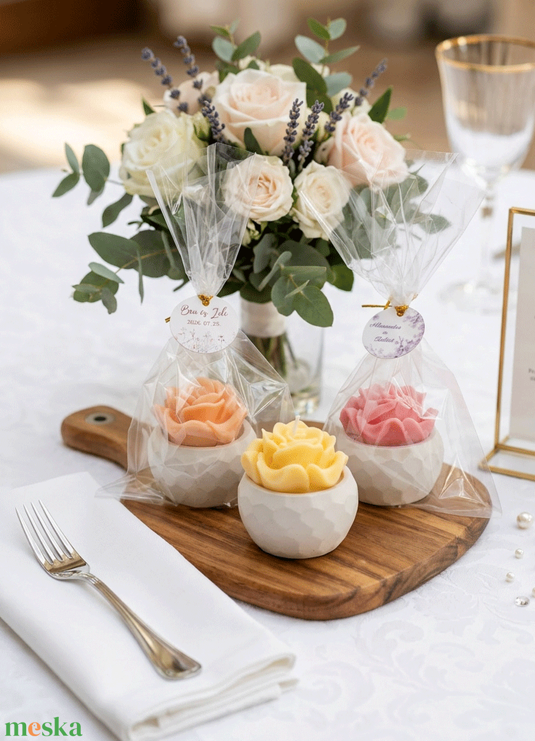 Mini rózsa szójaviasz illatgyertya kerámia kaspóban - otthon & életmód - gyertya, illat, aroma - gyertya - Meska.hu