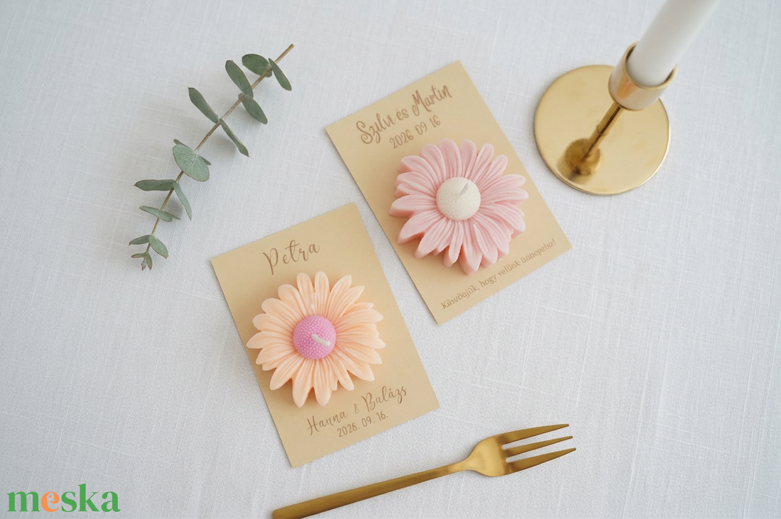 Gerbera Illatgyertya - esküvői köszönőajándék - esküvő - emlék & ajándék - köszönőajándék - Meska.hu