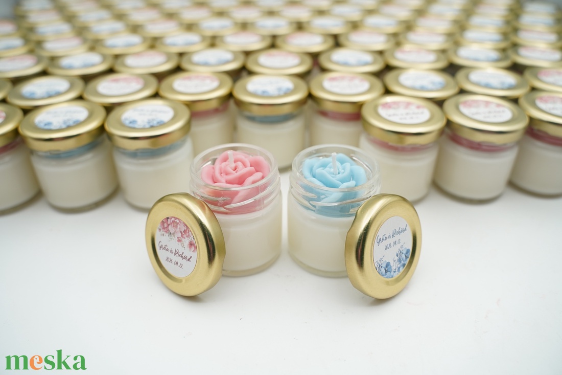 Szójaviasz illatgyertya mini üvegben, kör alakú marticával, köszönőajándék - otthon & életmód - gyertya, illat, aroma - gyertya - Meska.hu