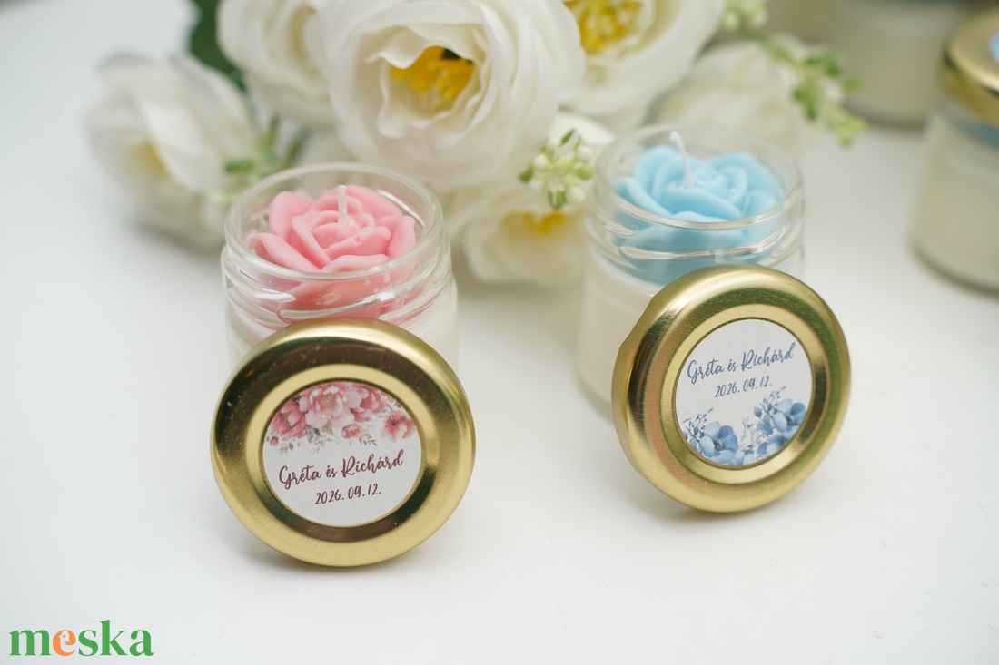 Mini üveg köszönőajándék kör alakú marticával  - esküvő - emlék & ajándék - köszönőajándék - Meska.hu