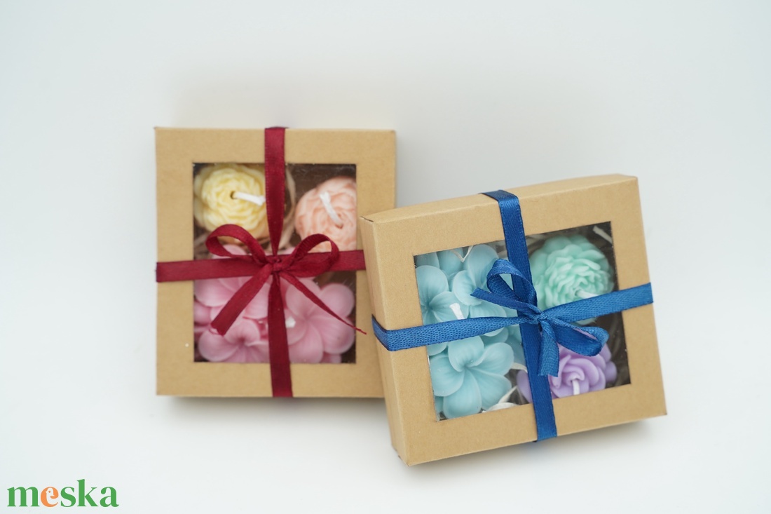 Virágos illatgyertyák díszdobozban - anyák napjára, nőnapra, vagy bármely alkalomra - otthon & életmód - gyertya, illat, aroma - gyertya - Meska.hu