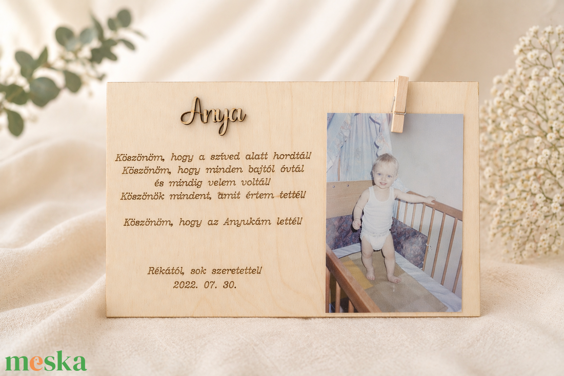 Édesanyának, Anyának fényképes és gravírozott szülőköszönő ajándék - esküvő - emlék & ajándék - köszönőajándék - Meska.hu