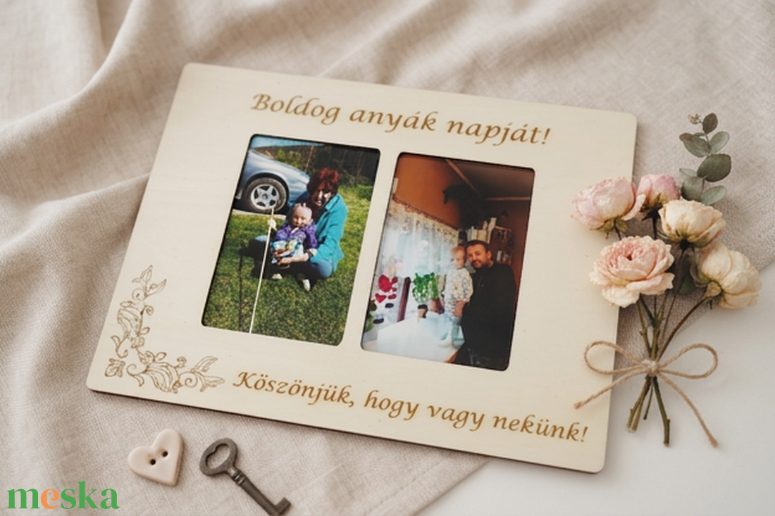 Dupla képkeret esküvőre, anyák napjára, szülőknek, szülőköszöntő - esküvő - emlék & ajándék - köszönőajándék - Meska.hu