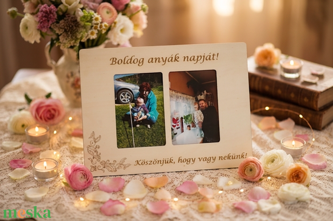 Dupla képkeret esküvőre, anyák napjára, szülőknek, szülőköszöntő - esküvő - emlék & ajándék - köszönőajándék - Meska.hu