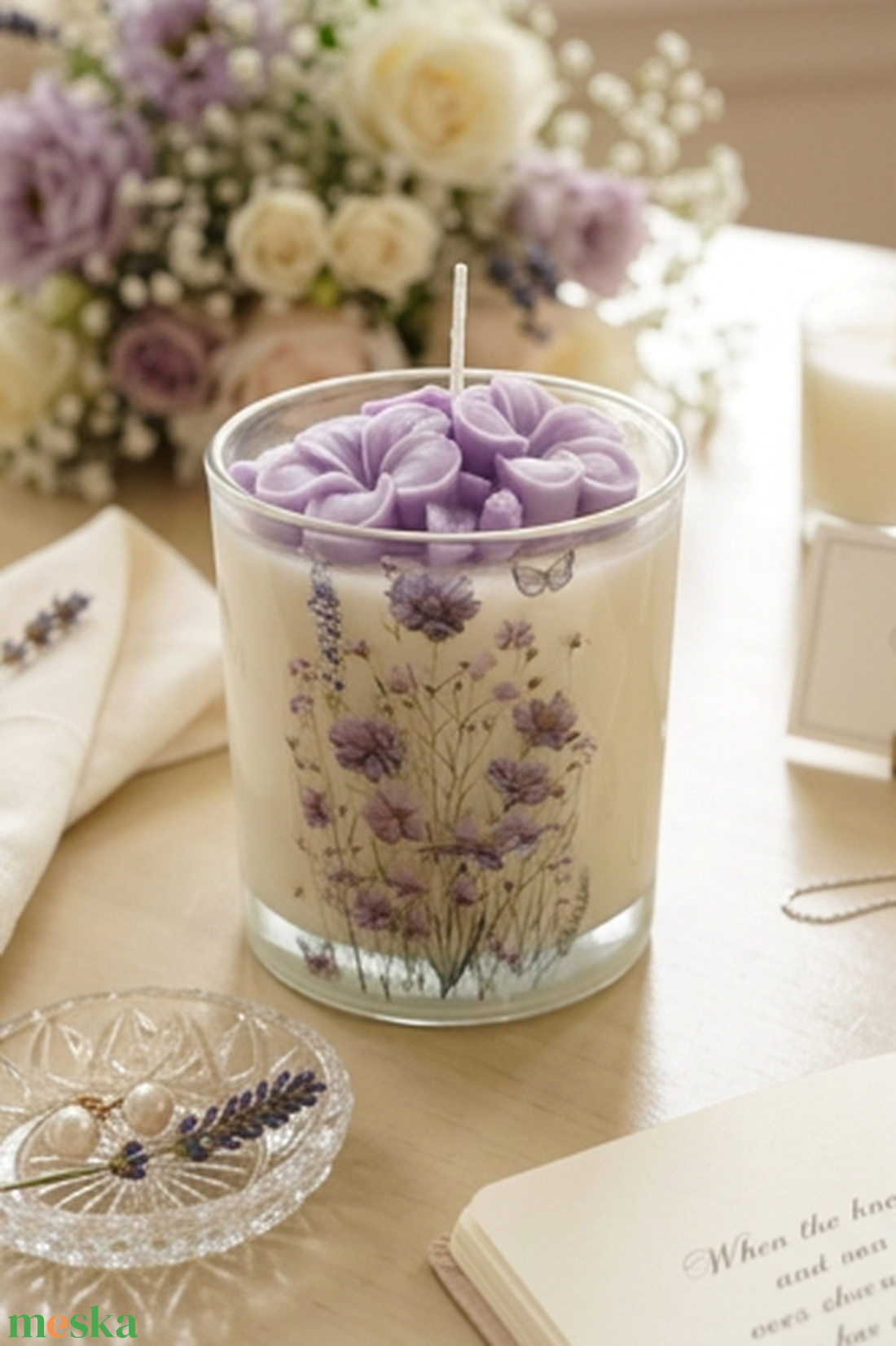 Virágálom pohárgyertya - illatos elegancia   - otthon & életmód - gyertya, illat, aroma - gyertya - Meska.hu