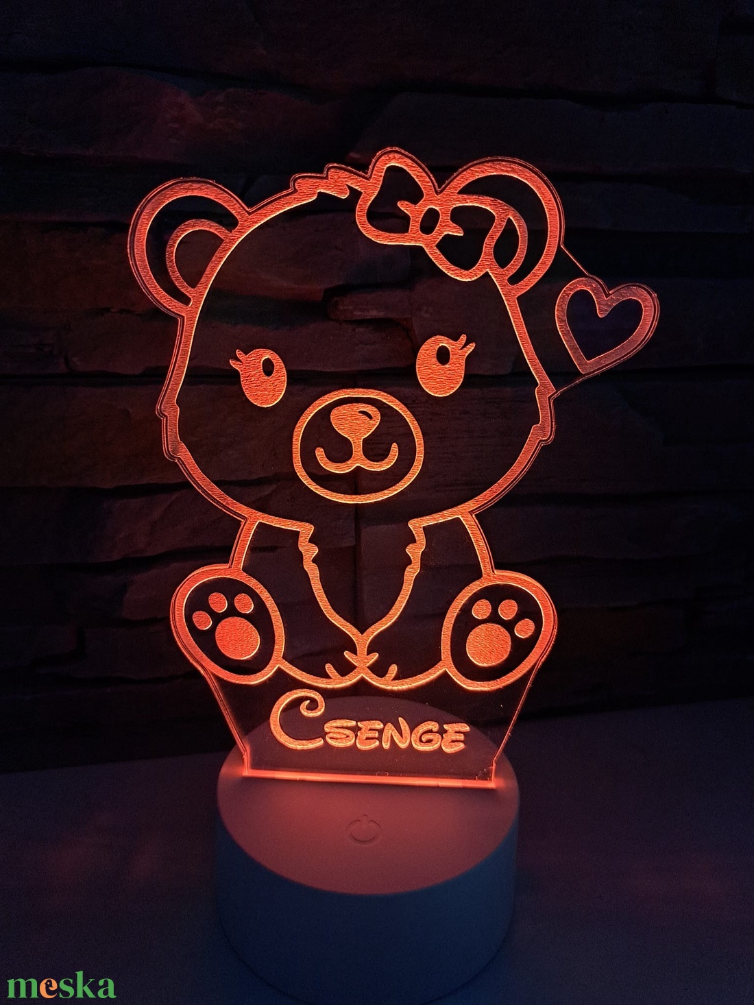 3D Ledlámpa Egyedi névvel macis grafikával - otthon & életmód - lámpa - hangulatlámpa - Meska.hu