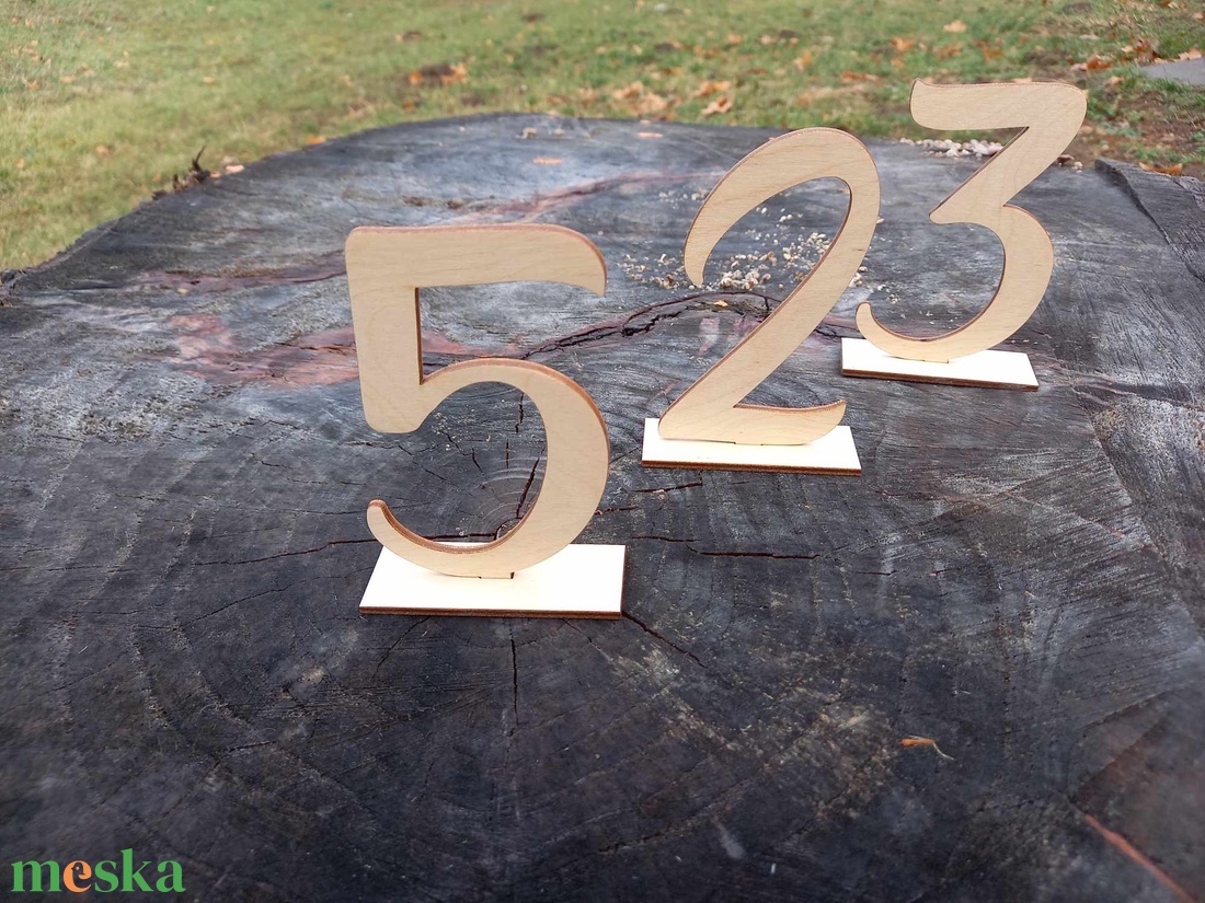 Esküvői Asztalszám téglap talppal - esküvő - emlék & ajándék - vendégkönyv - Meska.hu