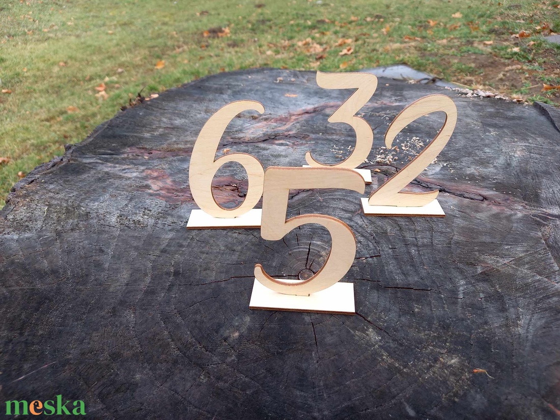 Esküvői Asztalszám téglap talppal - esküvő - emlék & ajándék - vendégkönyv - Meska.hu