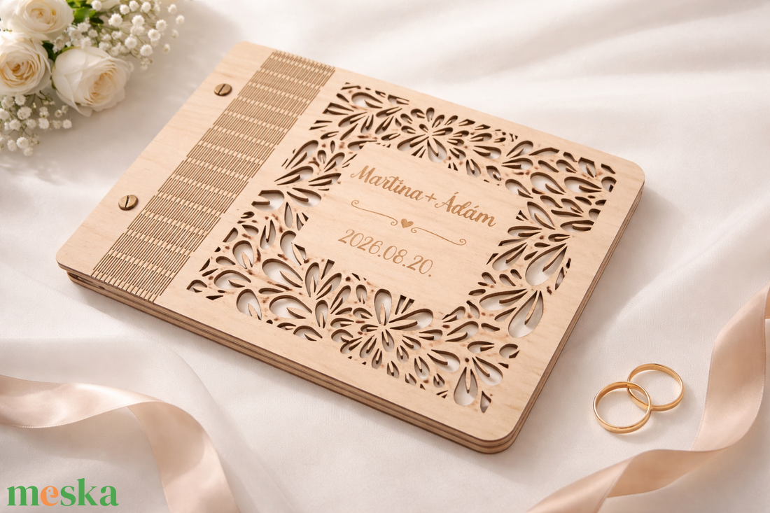 Esküvői vendégkönyv - esküvő - emlék & ajándék - vendégkönyv - Meska.hu