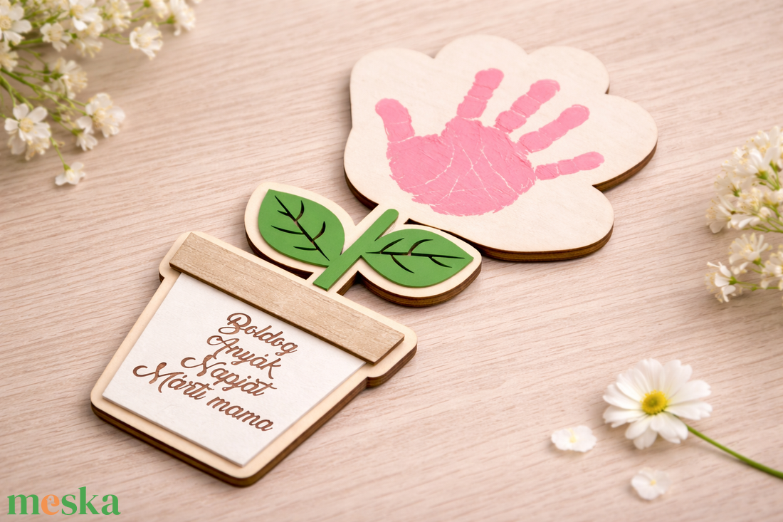 Anyák napi cserepes nyomat - baba - mama - babalátogató ajándékcsomag - Meska.hu