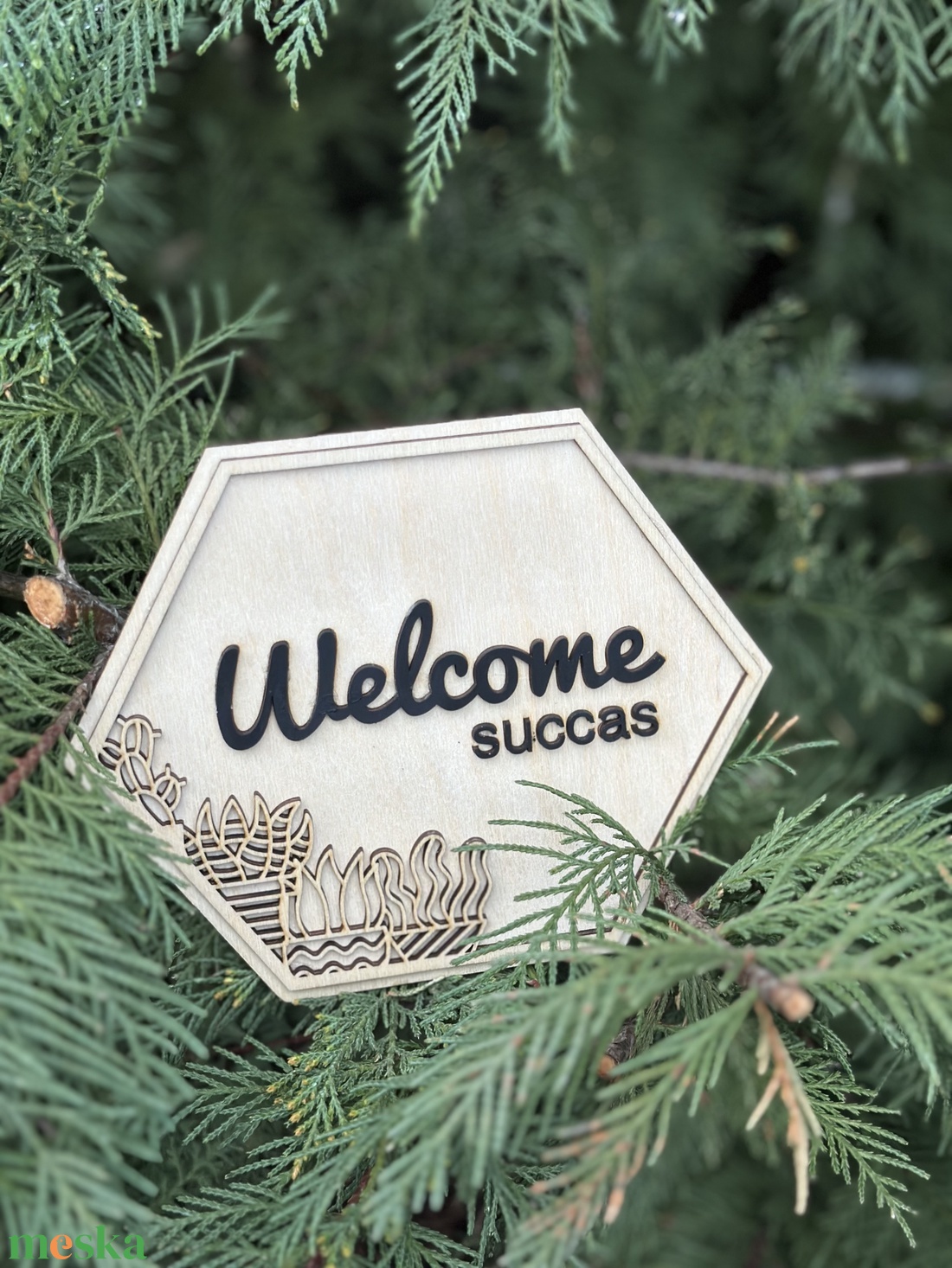 Természetes Welcome Succas dekoráció otthonra - otthon & életmód - dekoráció - ajtó- és ablak dekoráció - ajtódísz & kopogtató - Meska.hu