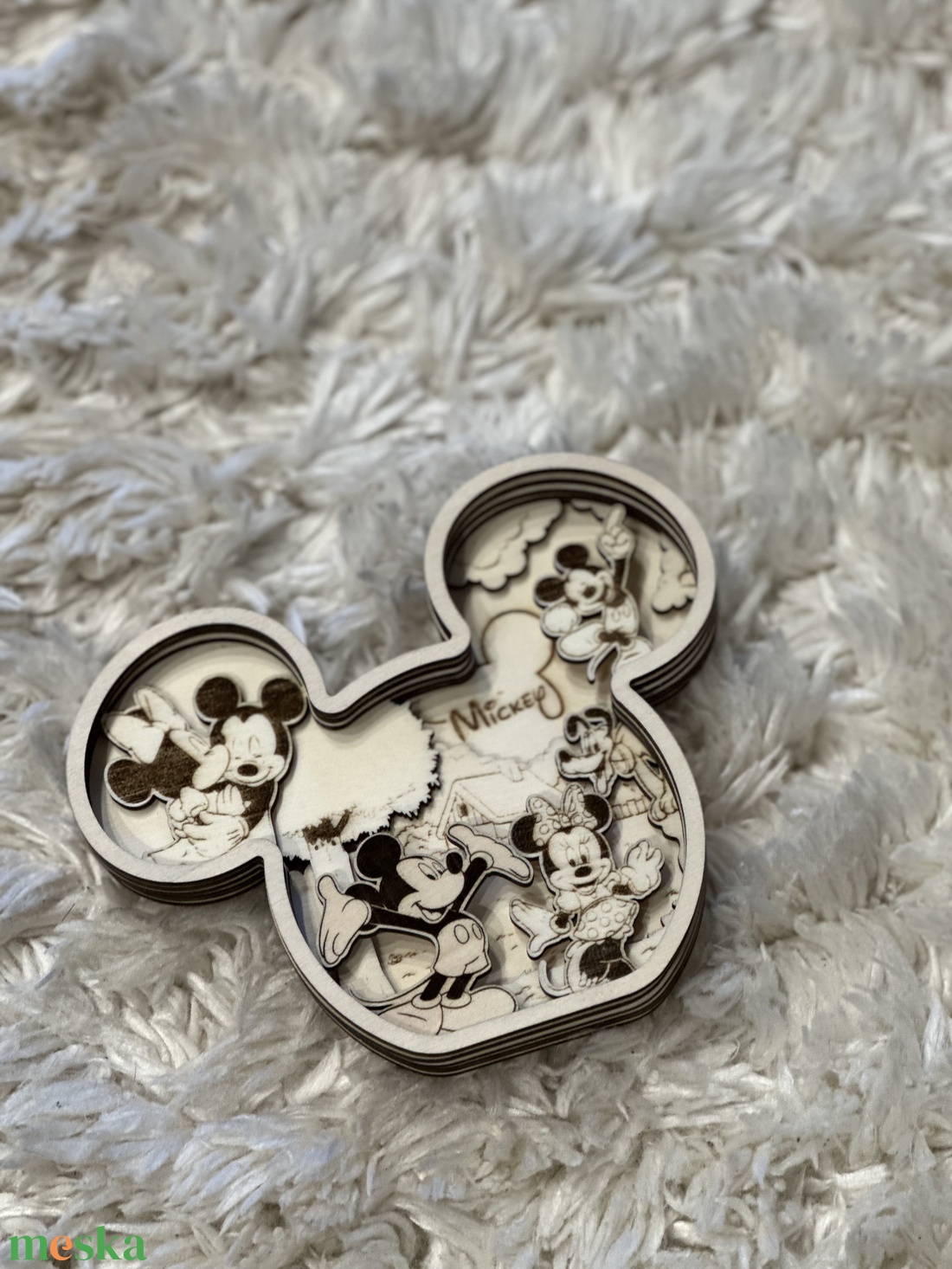 3D rétegelt fa dekor  Mickey egér témával - esküvő - dekoráció - asztaldísz - Meska.hu