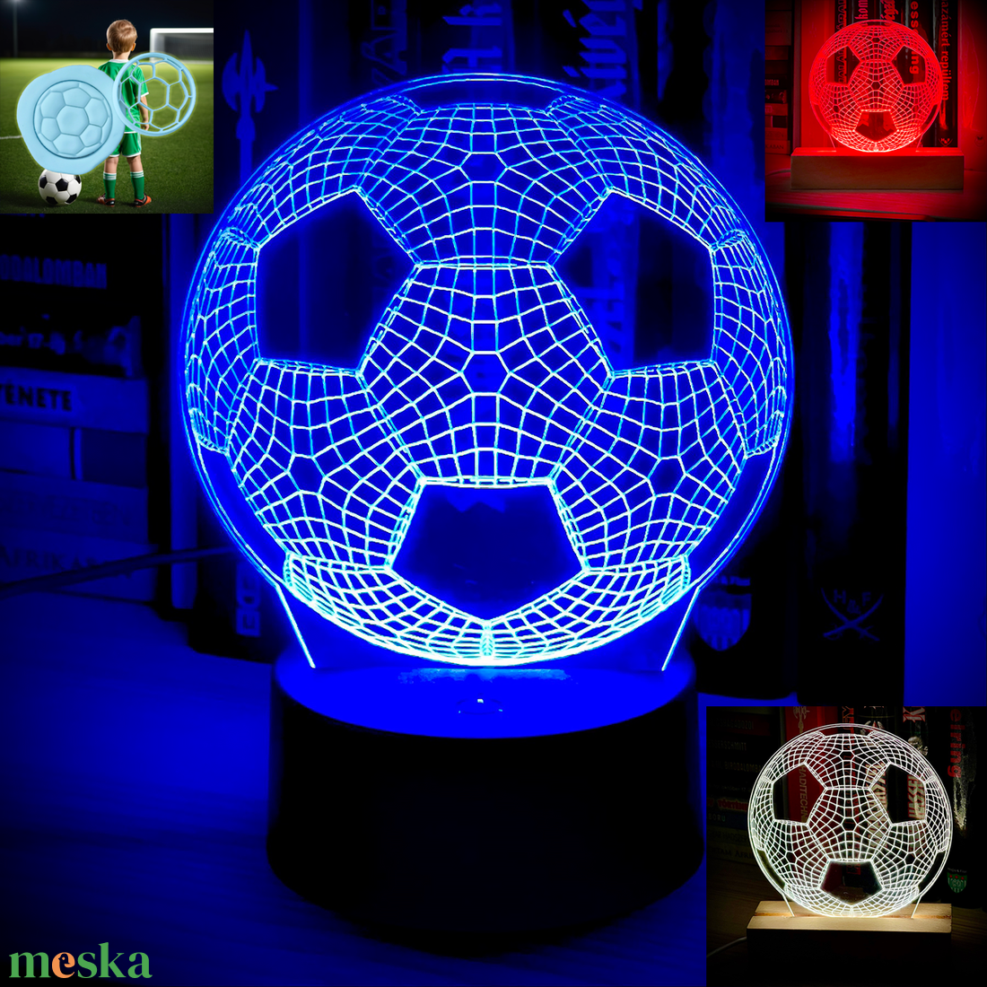 Sütikiszúróval! Foci 3D LED lámpa + focilabda sütikiszúró! -  - Meska.hu Sütikiszúróval! Foci 3D LED lámpa + focilabda sütikiszúró! -  - Meska.hu