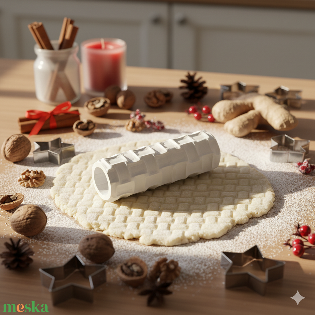 KOSÁRFONAT Süteménytészta Textúrázó Henger - otthon & életmód - konyhafelszerelés, tálalás - sütés, főzés - sütikiszúró - Meska.hu