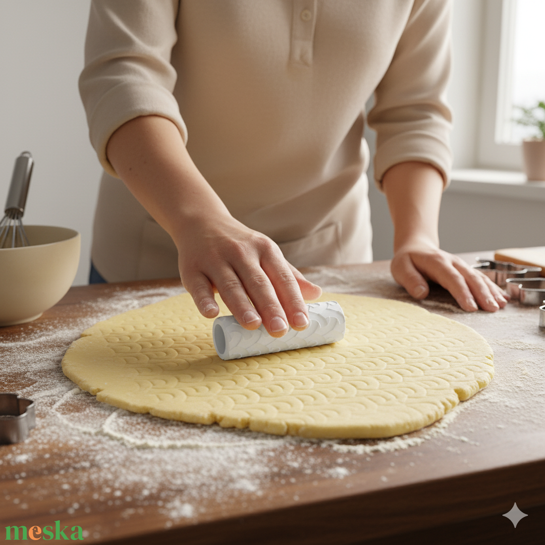 ÍVELT FONAT Süteménytészta Textúrázó Henger - otthon & életmód - konyhafelszerelés, tálalás - sütés, főzés - sütikiszúró - Meska.hu