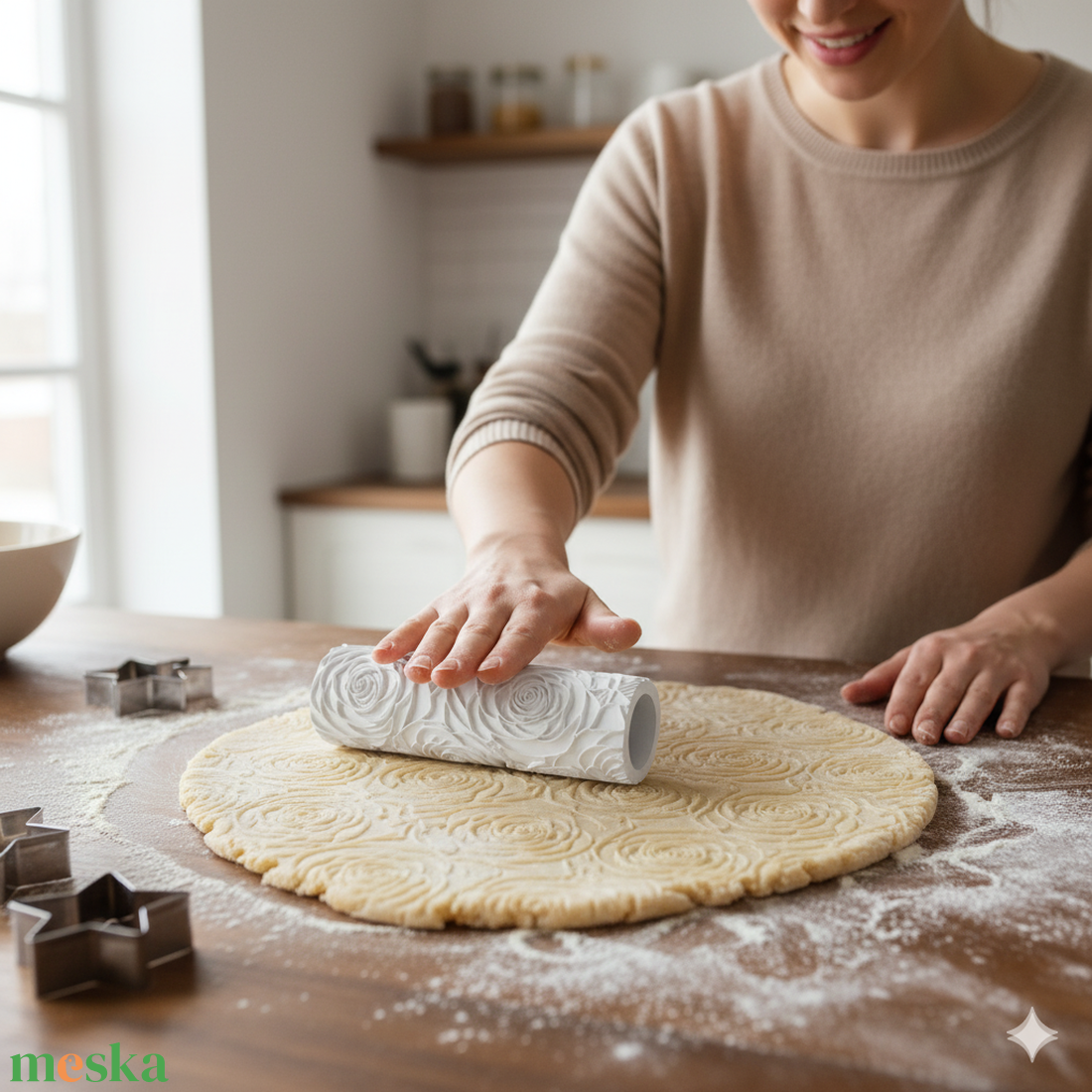 RÓZSA Süteménytészta Textúrázó Henger - otthon & életmód - konyhafelszerelés, tálalás - sütés, főzés - sütikiszúró - Meska.hu