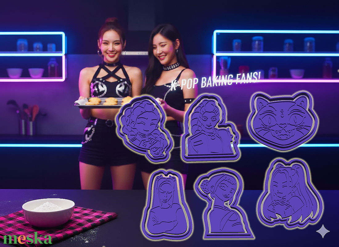 12 db-os K-POP DEMON HUNTERS sütikiszúró készlet - otthon & életmód - konyhafelszerelés, tálalás - sütés, főzés - sütikiszúró - Meska.hu