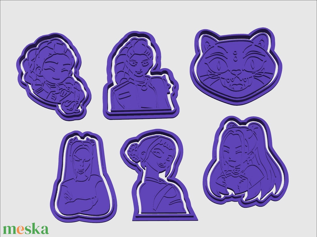 12 db-os K-POP DEMON HUNTERS sütikiszúró készlet - otthon & életmód - konyhafelszerelés, tálalás - sütés, főzés - sütikiszúró - Meska.hu