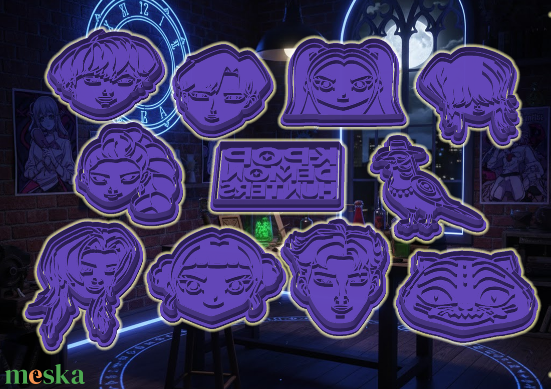 22 db! K-POP DEMON HUNTERS sütikiszúró Mega-Pack! - otthon & életmód - konyhafelszerelés, tálalás - sütés, főzés - sütikiszúró - Meska.hu