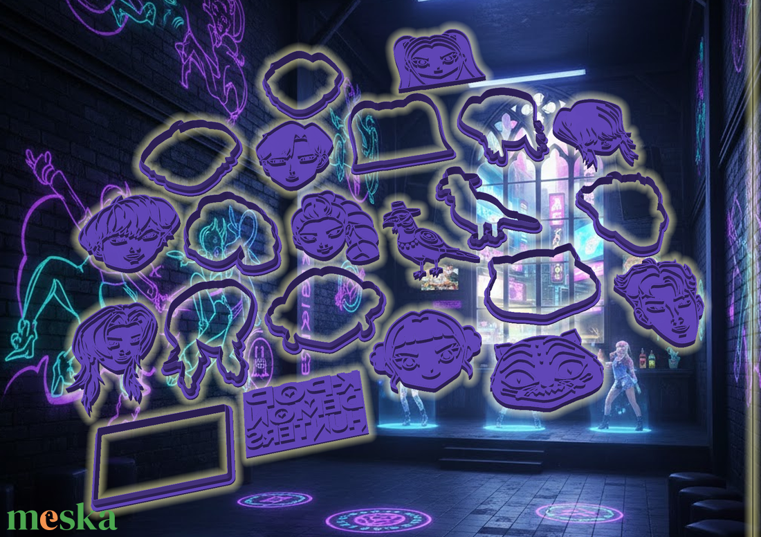 22 db! K-POP DEMON HUNTERS sütikiszúró Mega-Pack! - otthon & életmód - konyhafelszerelés, tálalás - sütés, főzés - sütikiszúró - Meska.hu