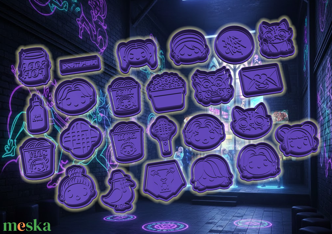 48 db! K-POP DEMON HUNTERS Giga-Mega sütikiszúró csomag - otthon & életmód - konyhafelszerelés, tálalás - sütés, főzés - sütikiszúró - Meska.hu