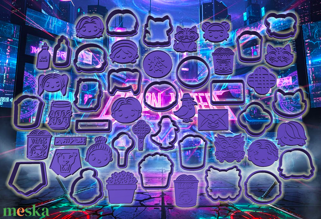 48 db! K-POP DEMON HUNTERS Giga-Mega sütikiszúró csomag - otthon & életmód - konyhafelszerelés, tálalás - sütés, főzés - sütikiszúró - Meska.hu