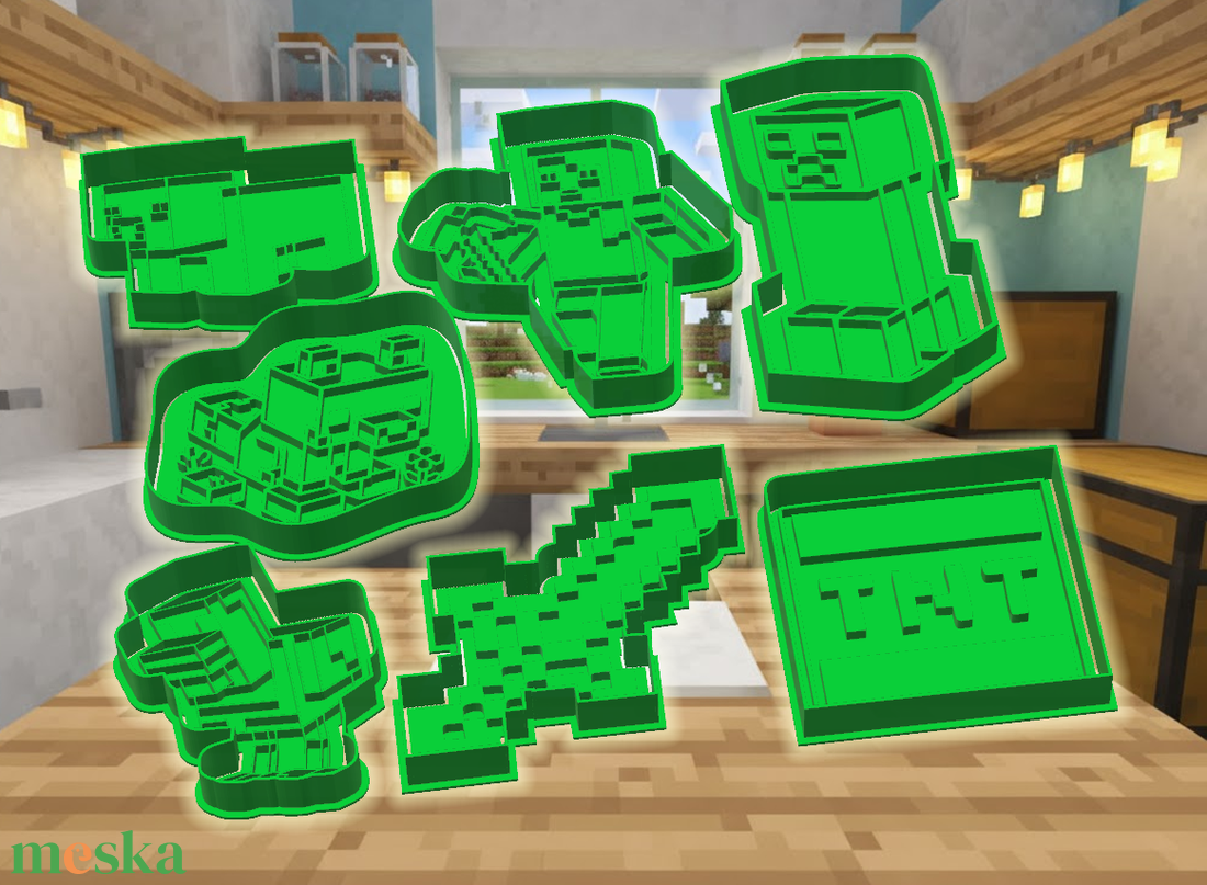 14 db! Minecraft sütikiszúró csomag, kiszúró és formázó - otthon & életmód - konyhafelszerelés, tálalás - sütés, főzés - sütikiszúró - Meska.hu