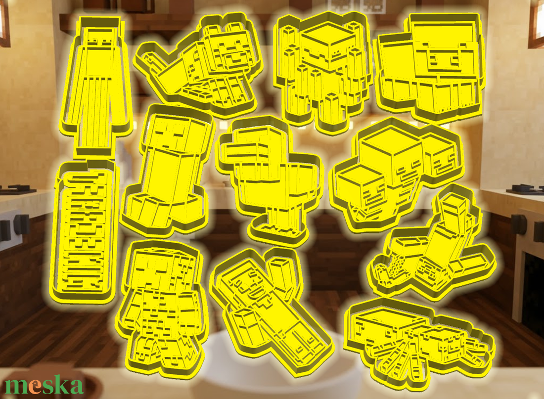 24 db! Minecraft Mega sütikiszúró csomag, kiszúró és formázó - otthon & életmód - konyhafelszerelés, tálalás - sütés, főzés - sütikiszúró - Meska.hu