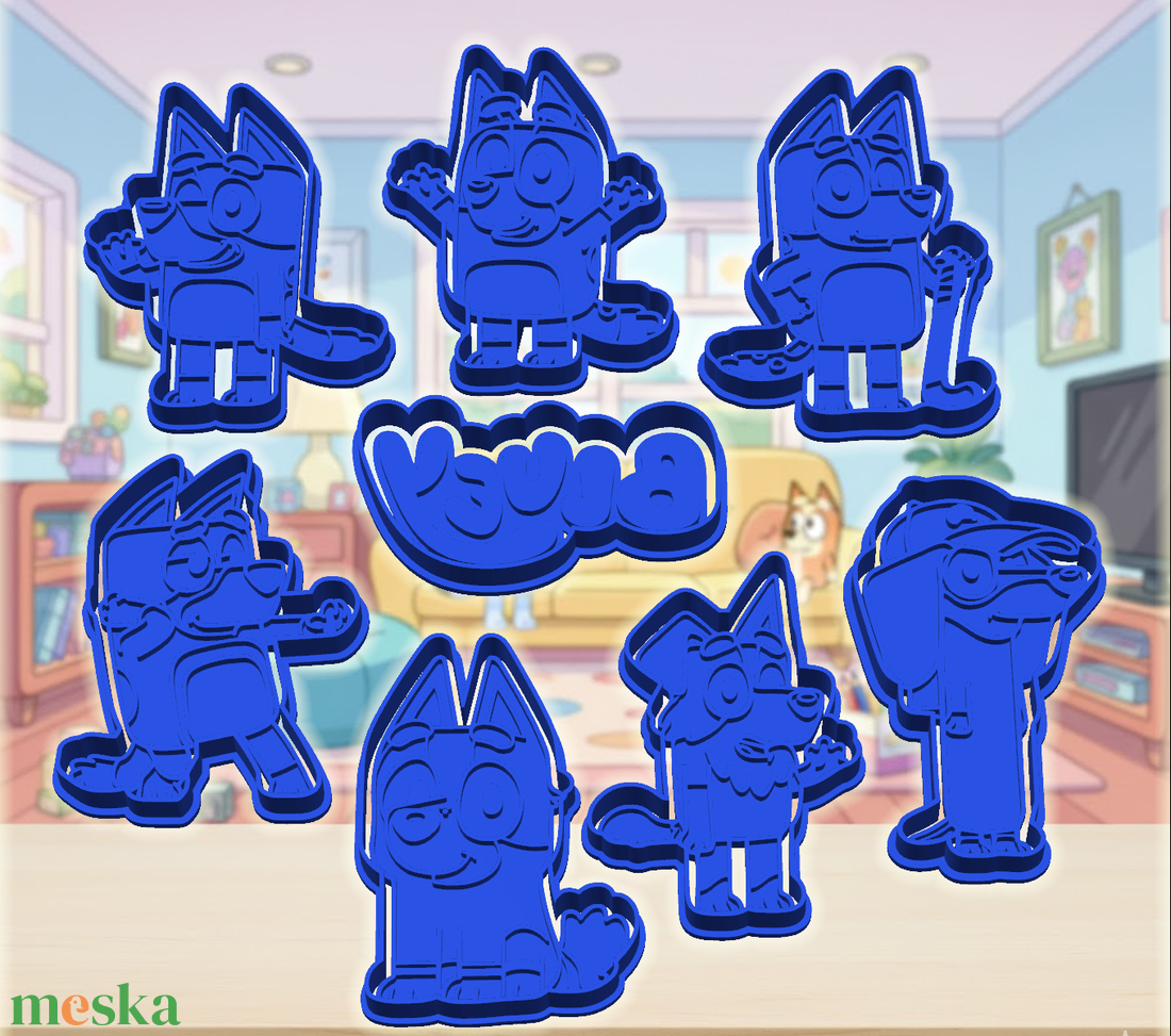 16 db! Bluey nagy sütikiszúró csomag, kiszúró és formázó - otthon & életmód - konyhafelszerelés, tálalás - sütés, főzés - sütikiszúró - Meska.hu