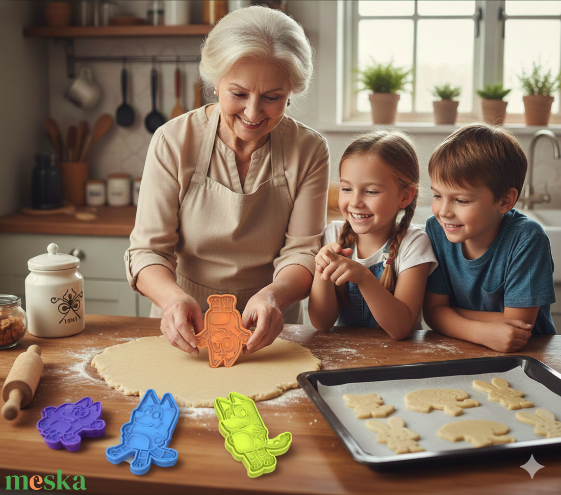 8 db! Bluey, Bingo, Papa, Mama sütikiszúró csomag, kiszúró és formázó - otthon & életmód - konyhafelszerelés, tálalás - sütés, főzés - sütikiszúró - Meska.hu