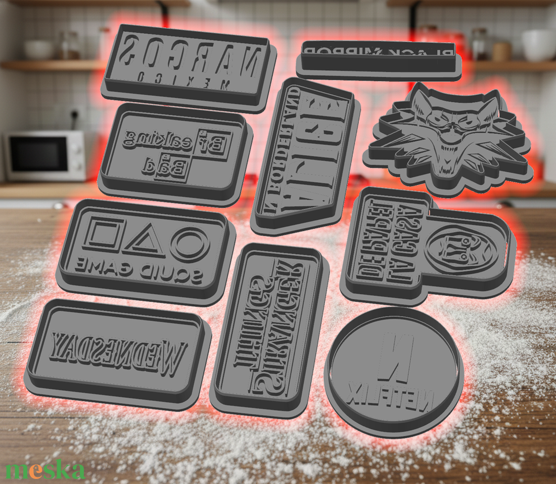 NETFLIX Sütikiszúró NAGY csomag - 19 db - otthon & életmód - konyhafelszerelés, tálalás - sütés, főzés - sütikiszúró - Meska.hu