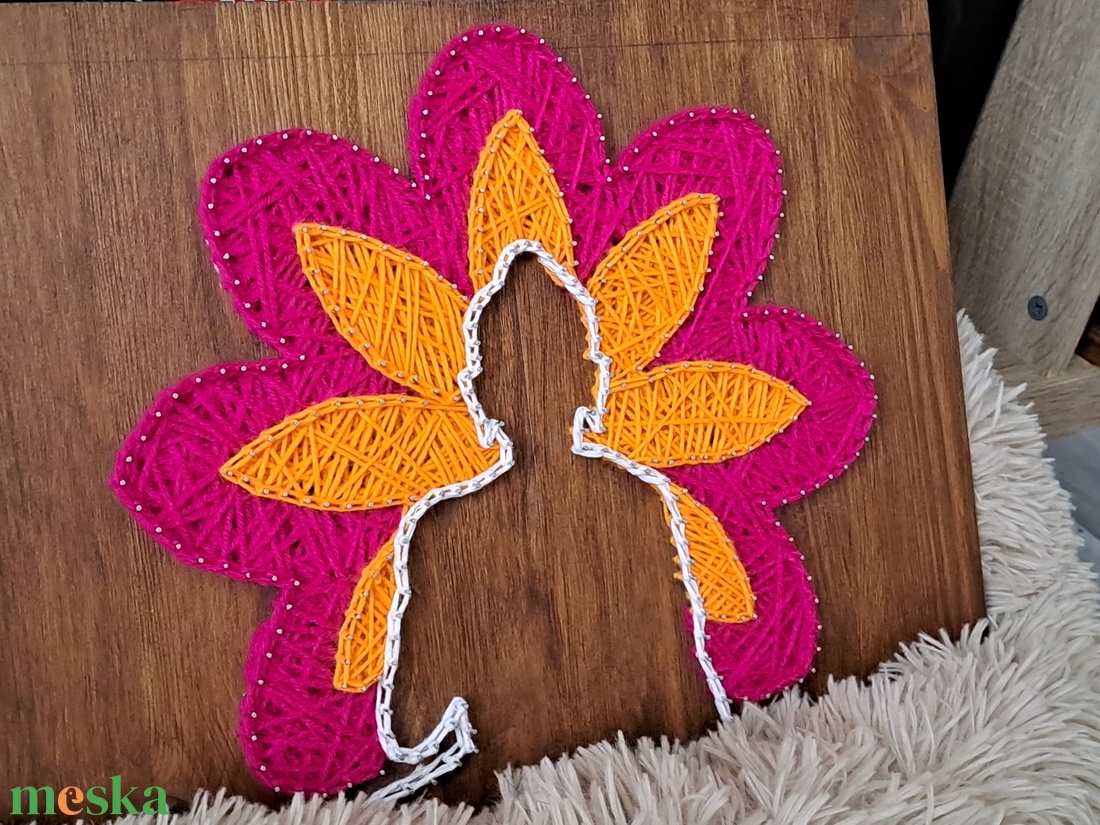 Buddha fonalkép  - otthon & életmód - dekoráció - fali és függő dekoráció - falra akasztható dekor - Meska.hu