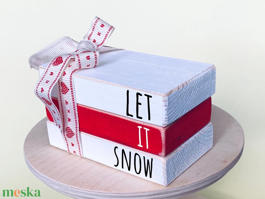 Karácsonyi Dekoráció, Let It Snow mini könyv csomag - karácsony - adventi díszek - adventi asztaldísz - Meska.hu