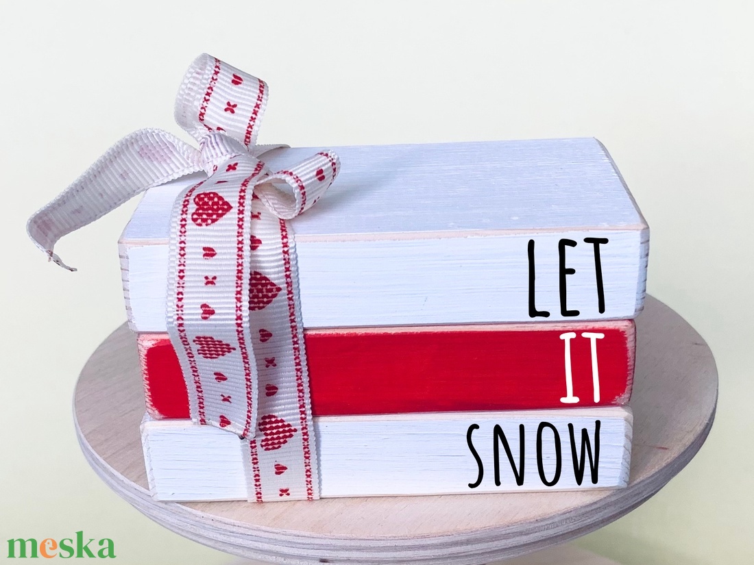 Karácsonyi Dekoráció, Let It Snow mini könyv csomag - karácsony - adventi díszek - adventi asztaldísz - Meska.hu