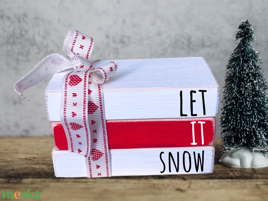 Karácsonyi Dekoráció, Let It Snow mini könyv csomag - otthon & lakás - karácsony - karácsonyi lakásdekoráció - karácsonyi lakásdíszek - Meska.hu