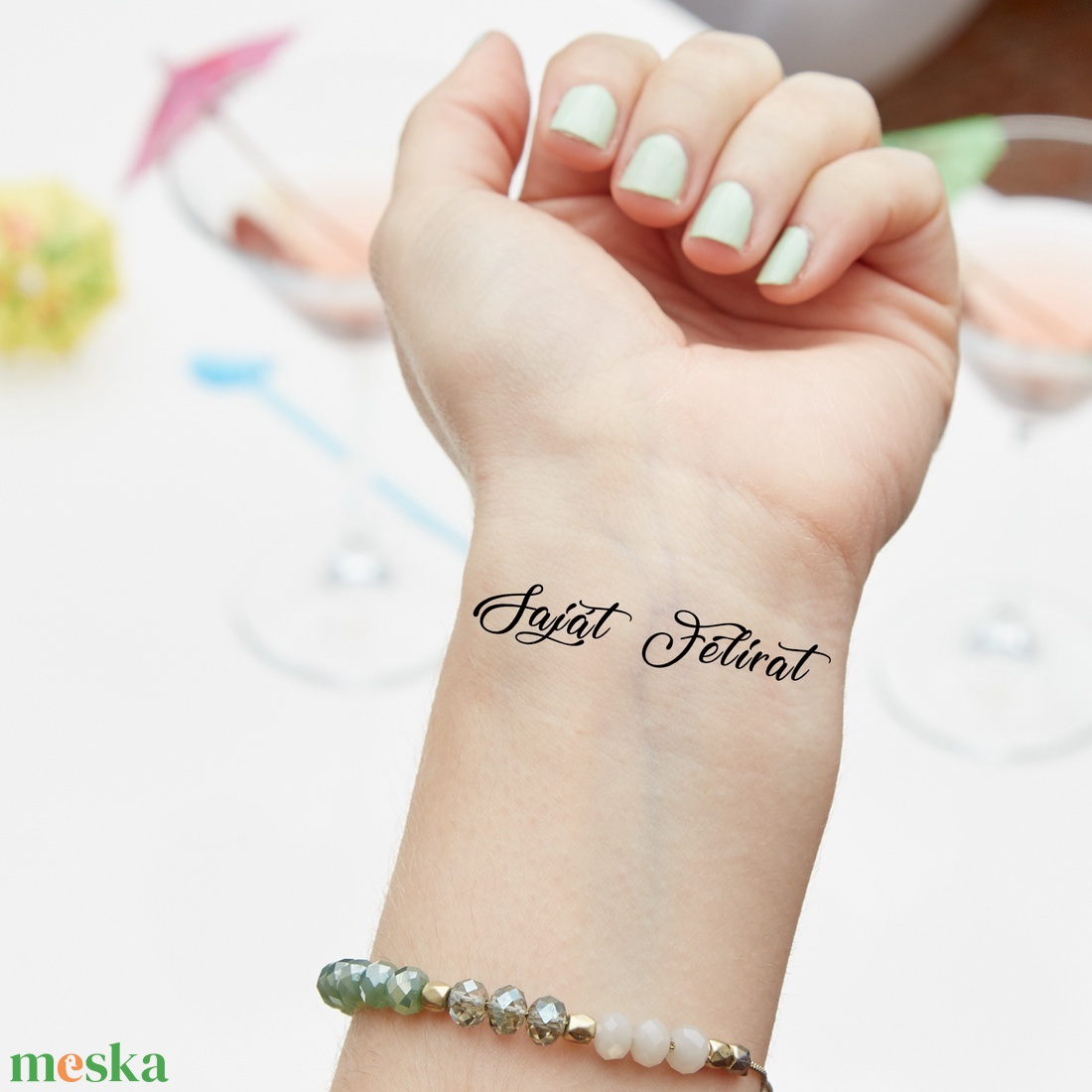 Ideiglenes tetoválás, saját felirattal (3 db/csomag) - otthon & életmód - papír, írószer - matrica, matrica csomag - Meska.hu