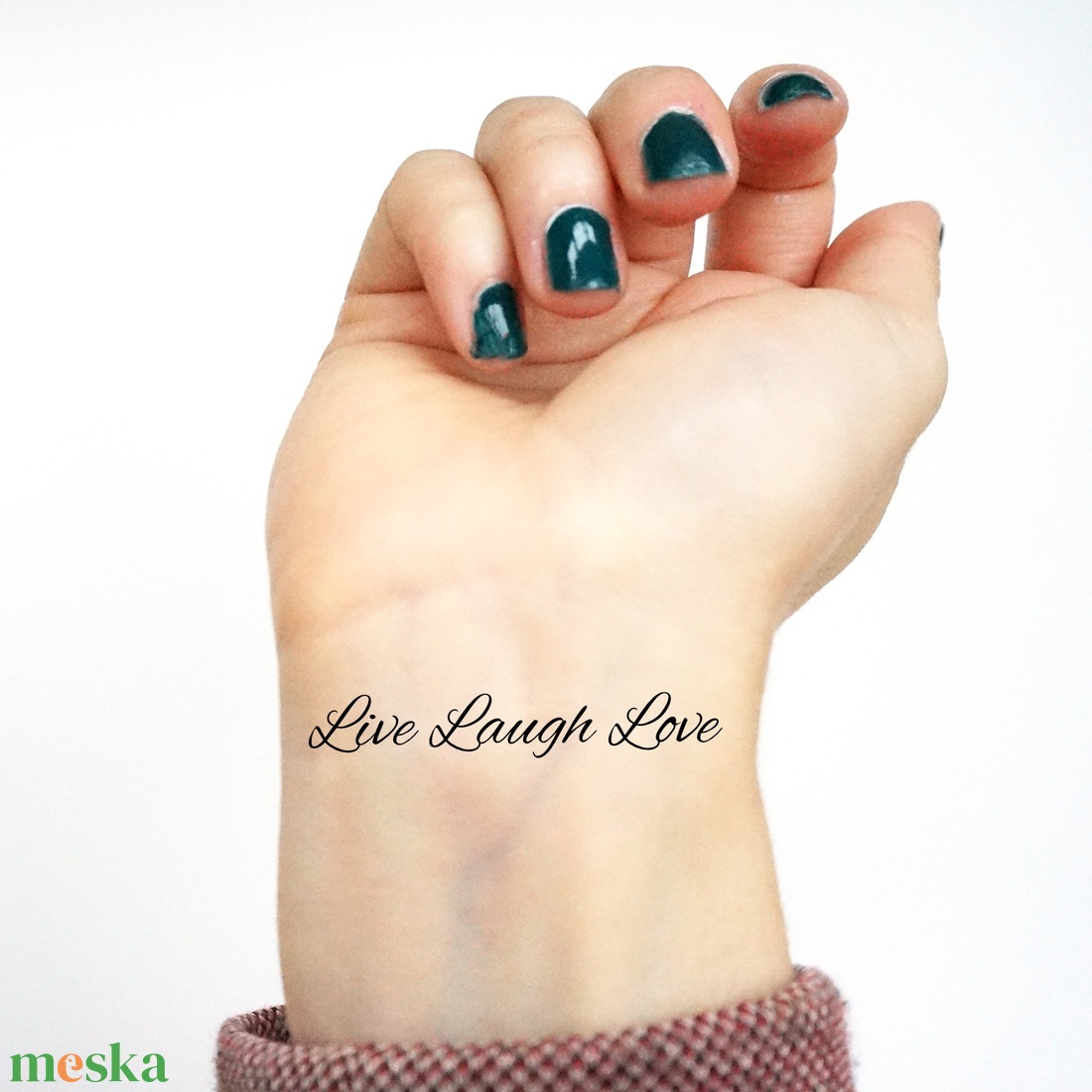 Ideiglenes tetoválás, Live Laugh Love felirattal (3 db / csomag) - otthon & lakás - papír írószer - matrica, matrica csomag - Meska.hu