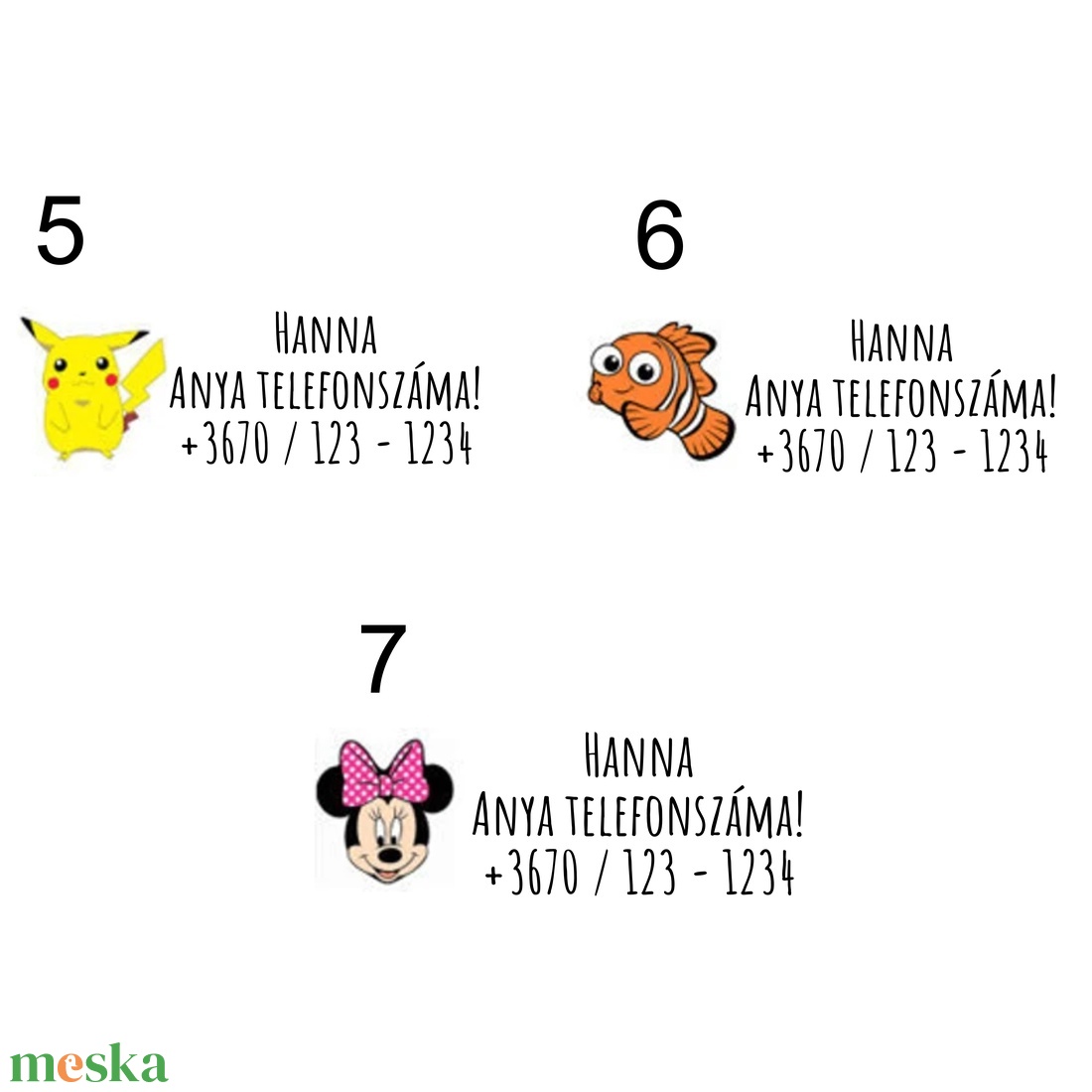 Ideiglenes tetoválás, szülő telefonszámával - gyerek - gyerek - Meska.hu